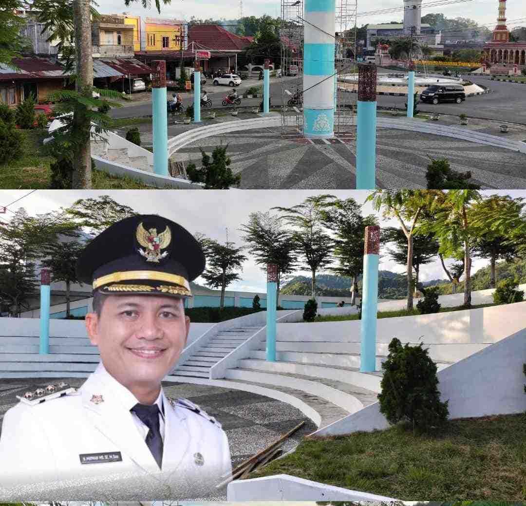 Gandeng Bank Aceh Syari’ah, H.Mirwan Rehab Taman Kota  Bundaran Air Mancur MI